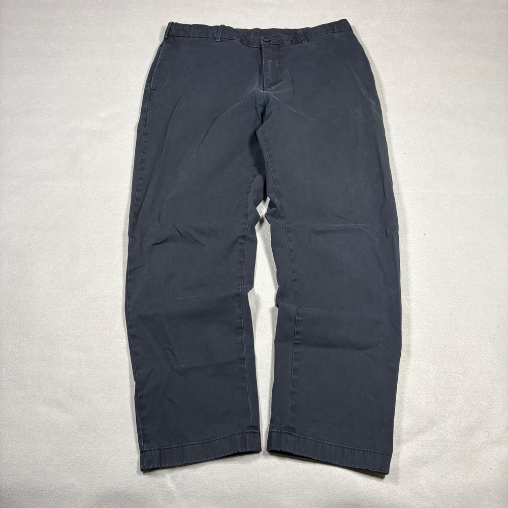 Uniqlo Smart Ankle Pants Navy Blue Stretch Cotton Trousers 321-452112 Mens L